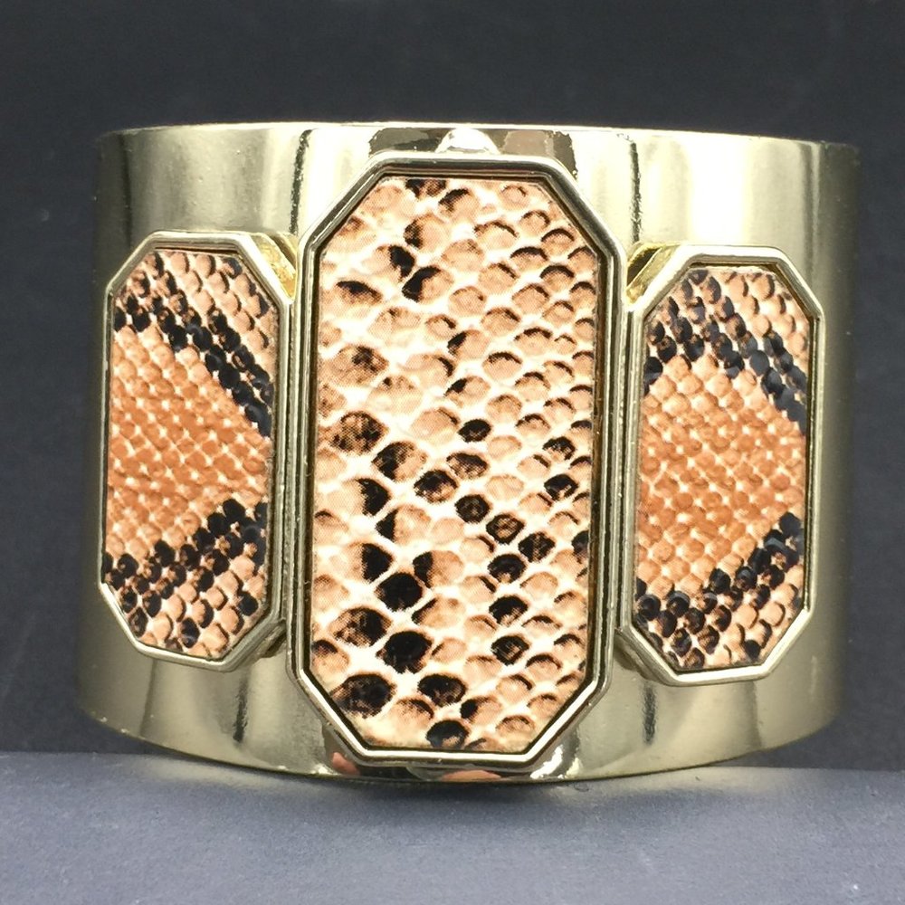 Vintage Snakeskin Cuff Bracelet